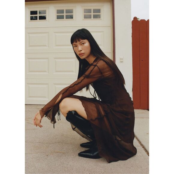 MNG BY MANGO $269 BLACK COWBOY LEATHER BOOTS 38 EUR NEW - Picture 7 of 9